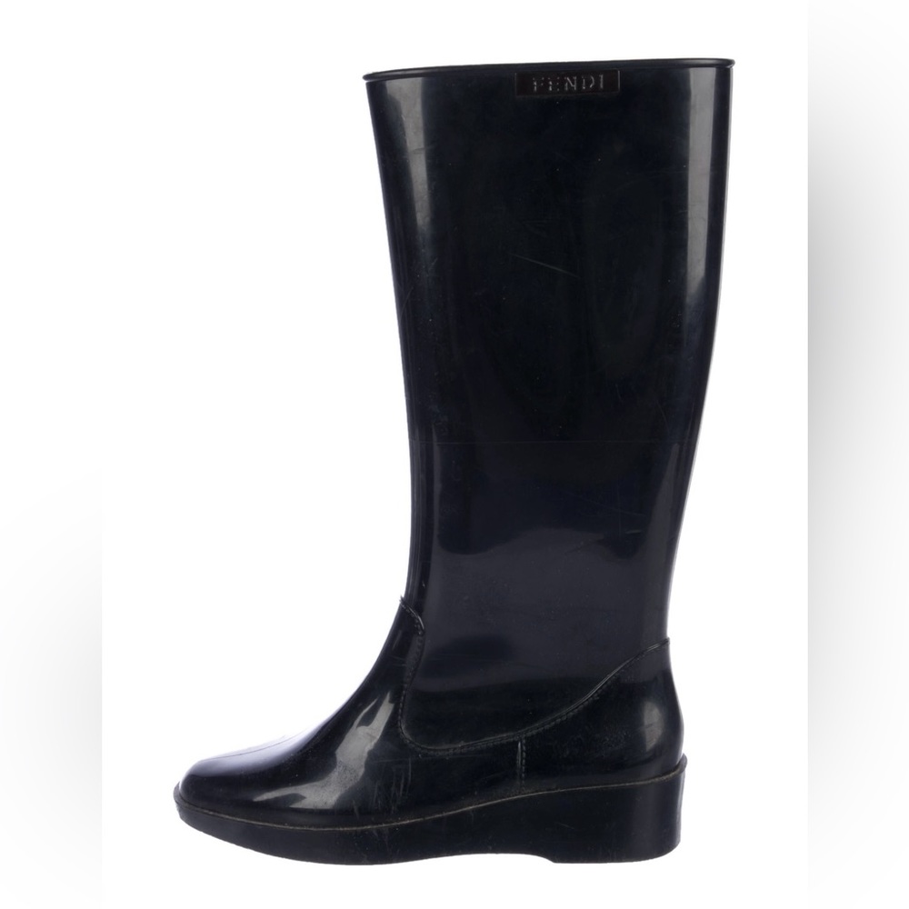 Fendi Rubber Knee-High Boots